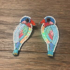 Colorful Bird Sequin Earrings